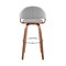 Armen Living Daxton 30" Gray Faux Leather and Walnut Wood Bar Stool LCDXBAWAGR30 - alternate 5